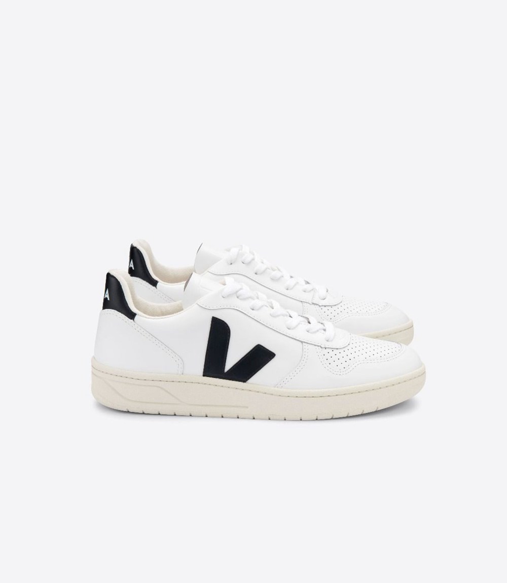 Veja Sneakers Dam - V-10 Läder - Vita/Nigga - 357129-AID